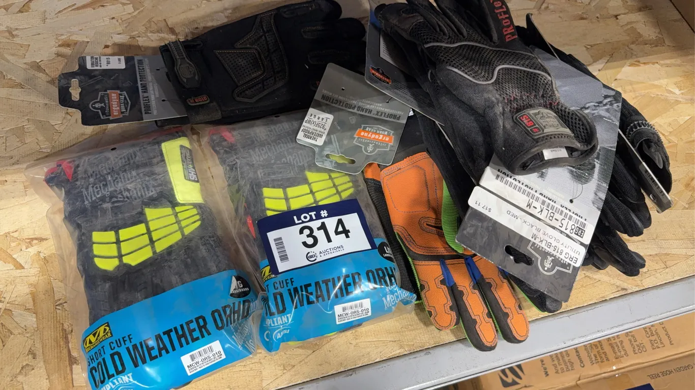 Lot of (9) Pairs of Asst. Work Gloves