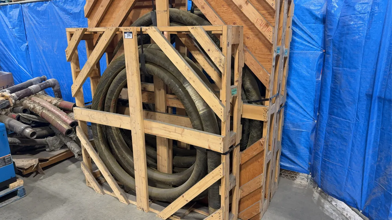 Lot of (3) Lengths of Asst. Drill Pipe Hose w/ Wood Crates