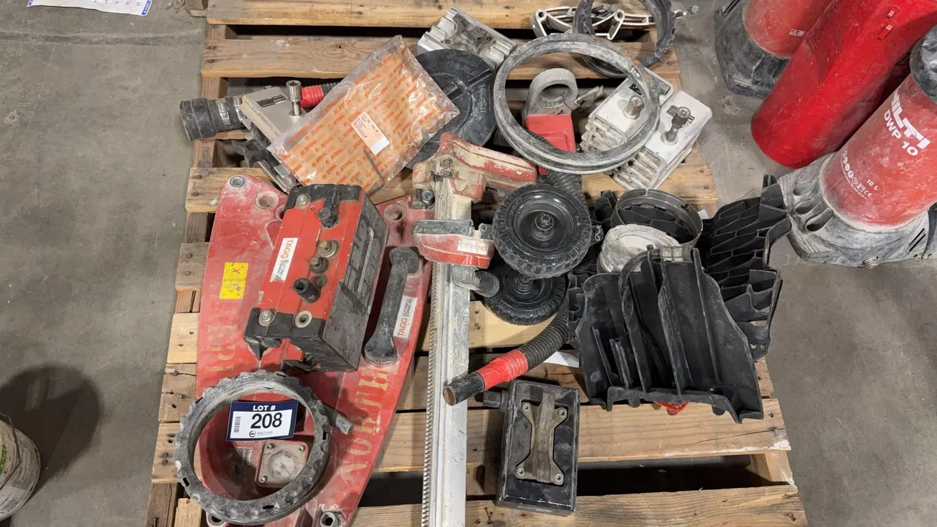 Pallet of Asst. Core Drill Stand Parts, etc.