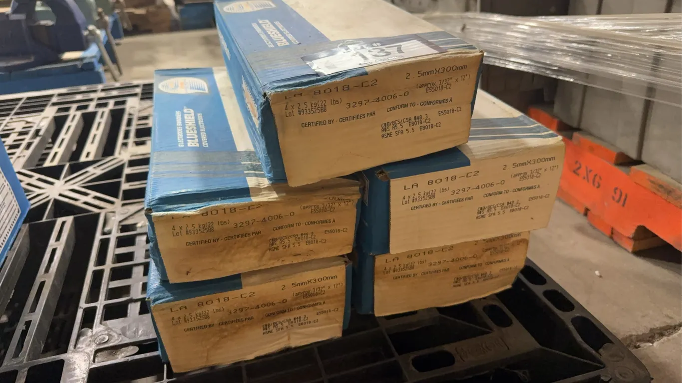 Lot of (5) Boxes of Air Liquide Blue Shield LA8081-C2 2.5mm X 300mm Welding Electrodes