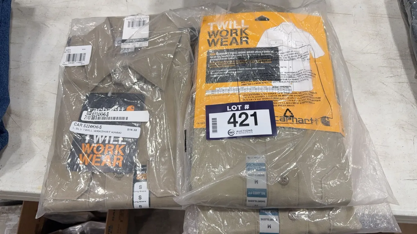 Lot of (3) Asst. Carhartt Twill Work Shirts