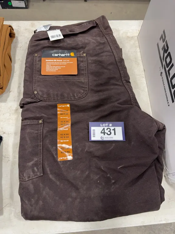 Carhartt Sandstone Quilt Lined Bib Overall, 42X34