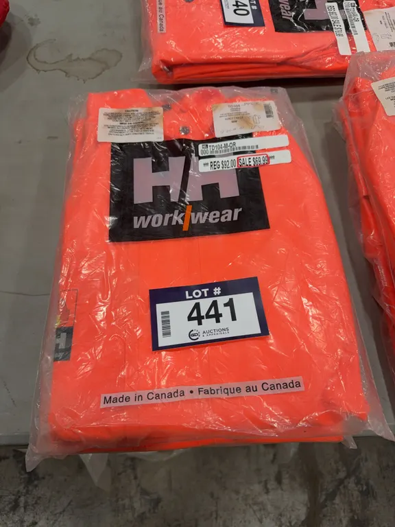 Lot of (2) Helly Hansen TD104 Orange Top Deck Supervisors Coat, Size M