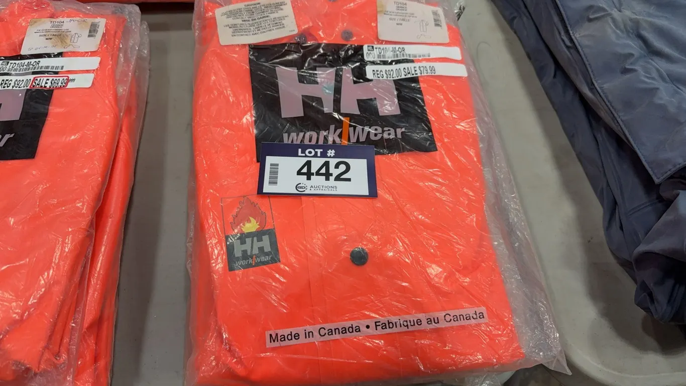 Lot of (2) Helly Hansen TD104 Orange Top Deck Supervisors Coat, Size M