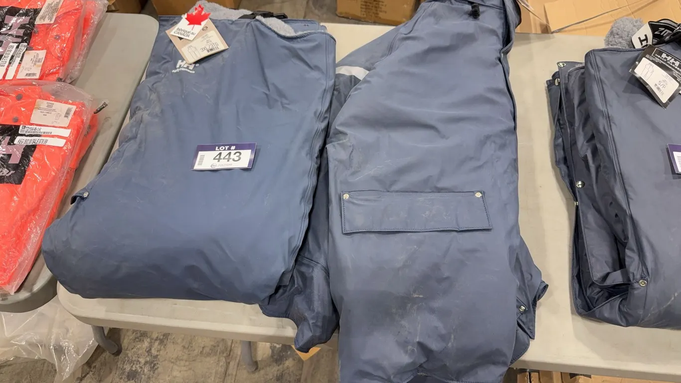 Lot of (1) Helly Hansen INS405 Thermal Bib Pant, Size 3XL and (1) Helly Hansen INS309 Thermal Jacket
