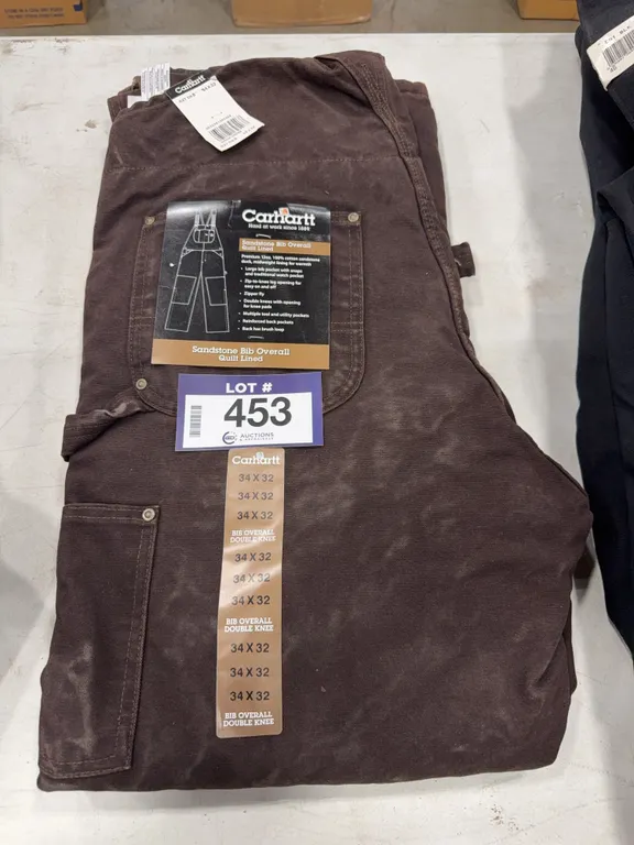 Carhartt Sandstone Quilt Lined Bib Overalls, 34X32