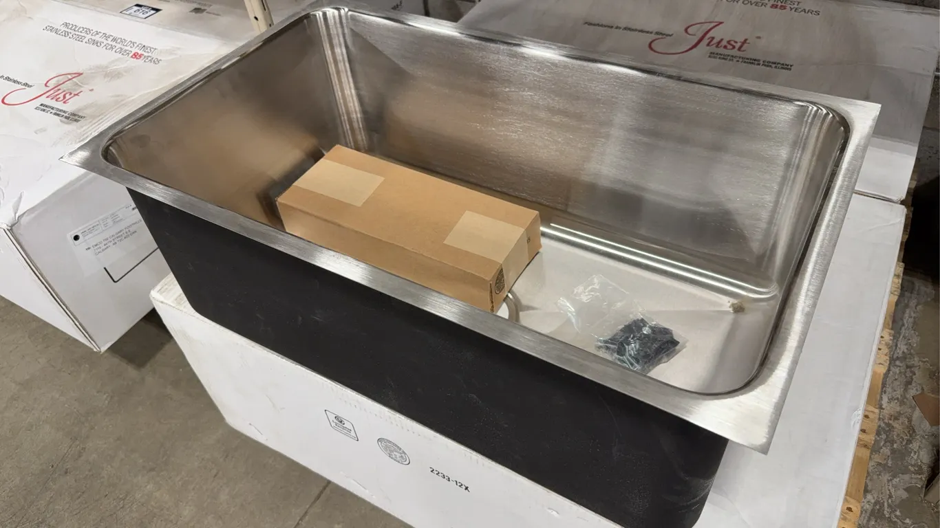 Just JCDGUXD-1830-A(F) Front Overflow T304 Stainless Steel Sink