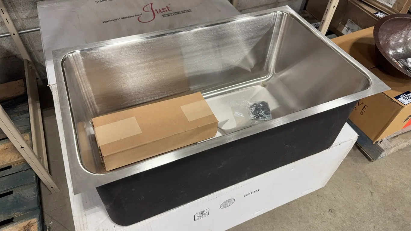 Just JCDGUXD-1830-A(F) Front Overflow T304 Stainless Steel Sink