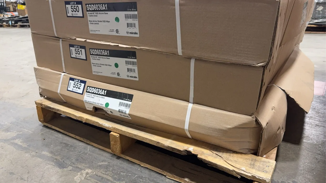 Mirolin Strada SQD6036A1 60" SQD Alcove Base w/ Centre Drain