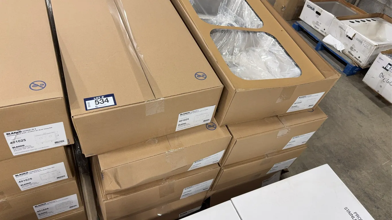 Pallet of (8) Blanco Horizon 2 401025 Stainless Steel Sinks