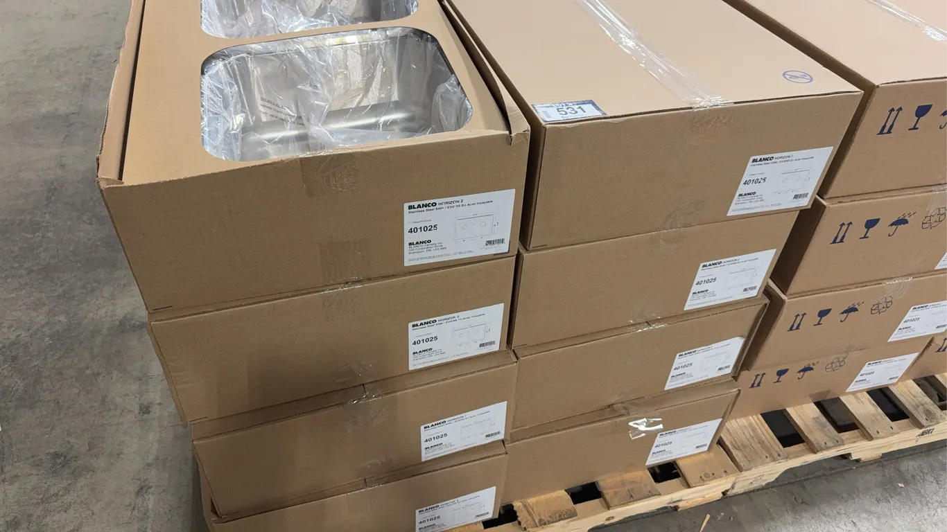 Pallet of (8) Blanco Horizon 2 401025 Stainless Steel Sinks