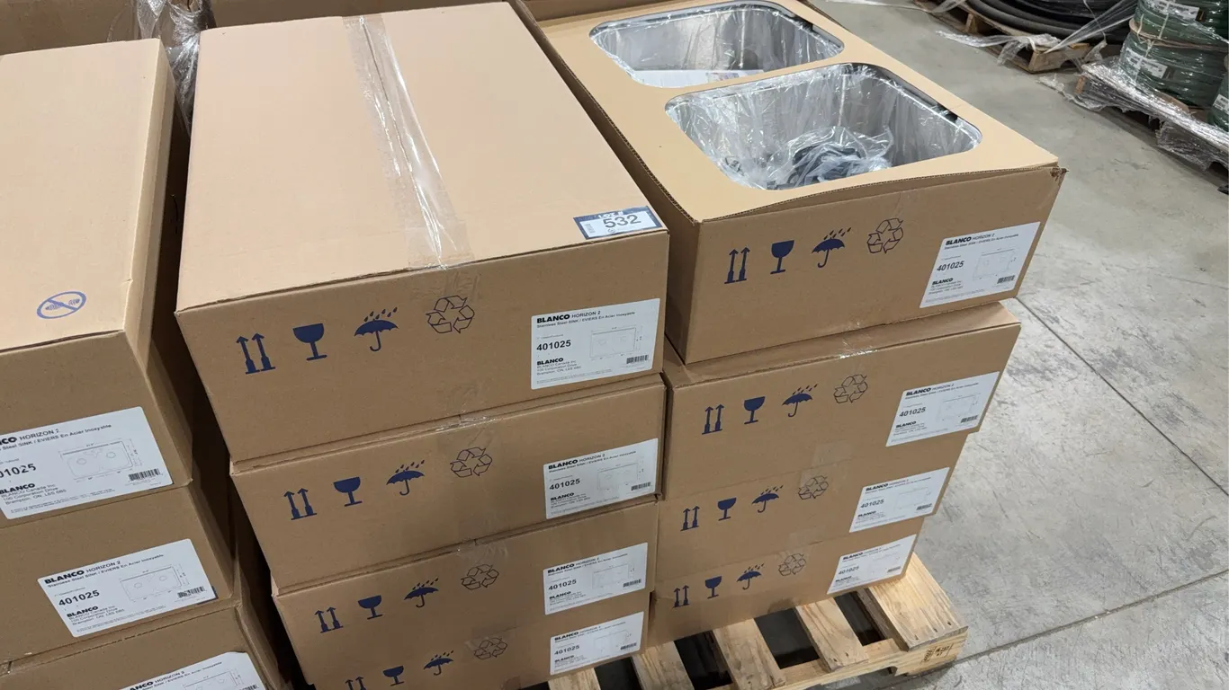 Pallet of (8) Blanco Horizon 2 401025 Stainless Steel Sinks