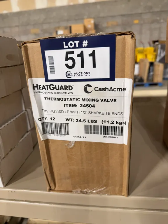 Box of (12) Cash Acme Heatguard Thermostatic Mixing Valves