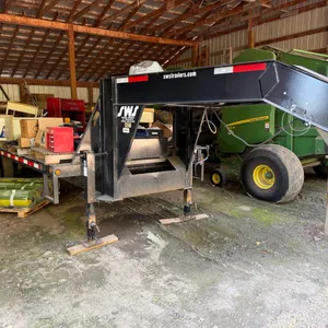 SWS Tandem Dually 5th Wheel Deck Trailer w/ Full Beaver Tail Ramps, Front Cargo/ Load Binder Storage