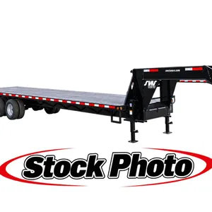 Excellent 2020 SWS Tandem Dually 5th Wheel Deck Trailer w/ Full Beaver Tail Ramps, Front Cargo/ Load Binder Storage, Barely Used, Shedded
