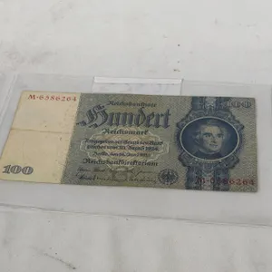 1935 100 NAZI GERMAN MARK SWASTIKA BANK NOTE, WW1, WW II, CURRENCY MONEY