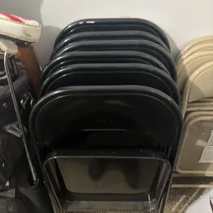 (6) matching black folding chairs