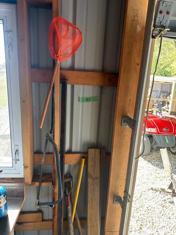 minnow net, limb saw, fork, etc