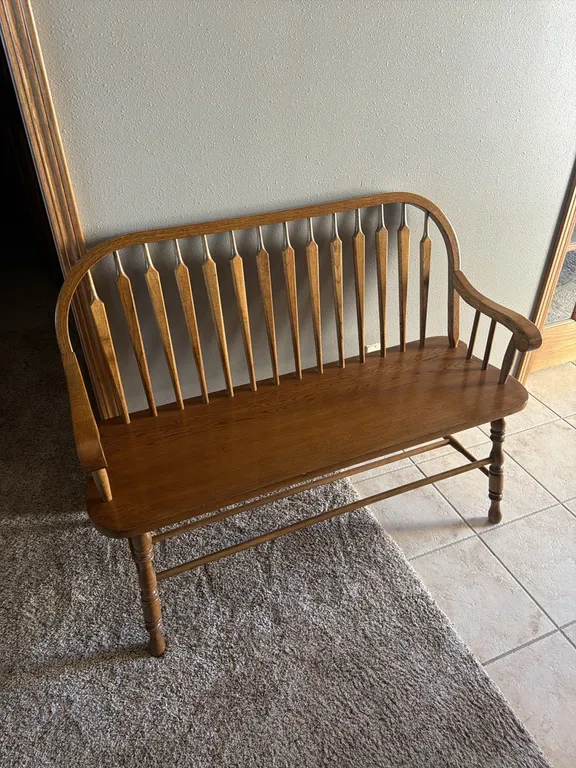 wooden bench love seat
