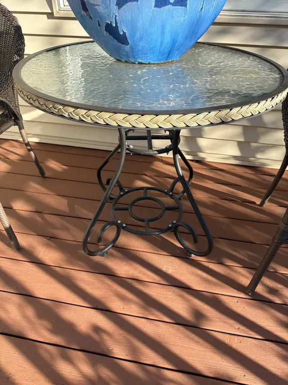 patio table, no chairs, table only