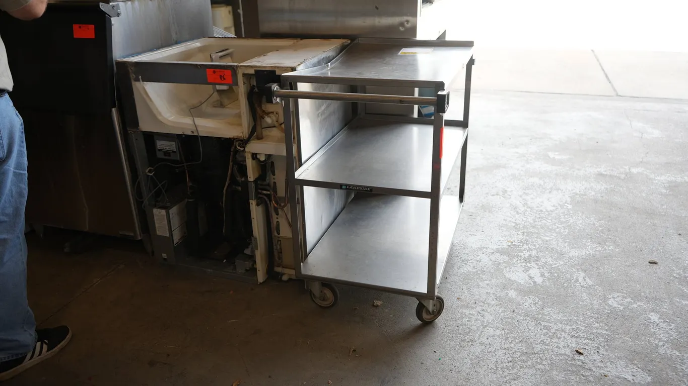 Metal Cart and Ice Maker