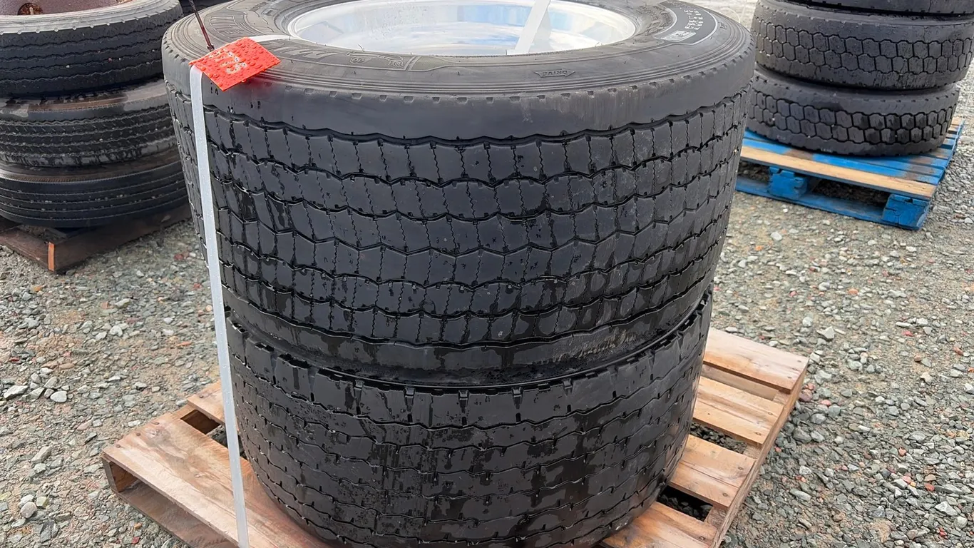 (2) Michelin X One 445/50R22.5 Tires W/Rims