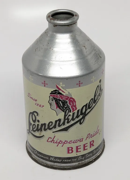 CROWNTAINER CONE TOP CAN LEINENKUGELS CHIPPEWA PRIDE BEER CHIPPEWA FALLS WISCONSIN