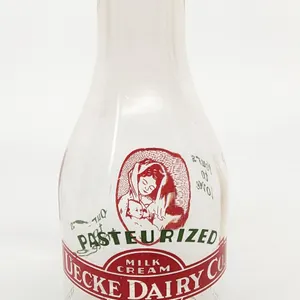 TRPQ 2 COLOR QUART MILK BOTTLE UECKE DAIRY CO EAU CLAIRE WISCONSIN