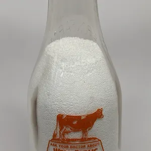 TRPQ & EMBOSSED QUART MILK BOTTLE WERN FARMS WAUKESHA WISCONSIN (COW)