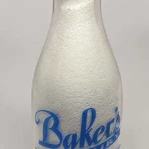 TRPQ & EMBOSSED QUART MILK BOTTLE BAKERS DAIRY LA CROSSE WISCONSIN