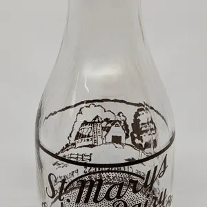 TRPQ QUART MILK BOTTLE ST MARY'S DAIRY GEORGE M. ERICH PROP. ST MARYS PENNSYLVANIA (FARM SCENE)