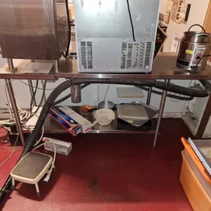 SS Prep Table with Backsplash and Undershelf, 80"x32"x36"