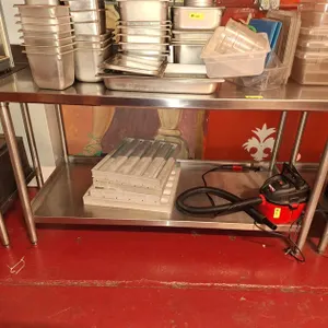 SS Prep Table with Backsplash and Undershelf, 65"x30"x34"