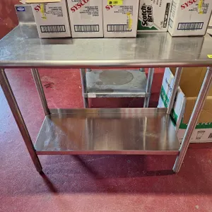SS Prep Table with Backsplash and Undershelf, 42"x22"x36"