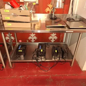 SS Prep Table with Backsplash and Undershelf, 65"x30"x34"