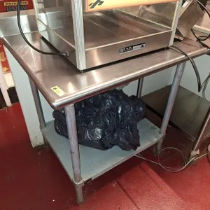 SS Prep Table with Backsplash and Undershelf, 30"x30"x36"