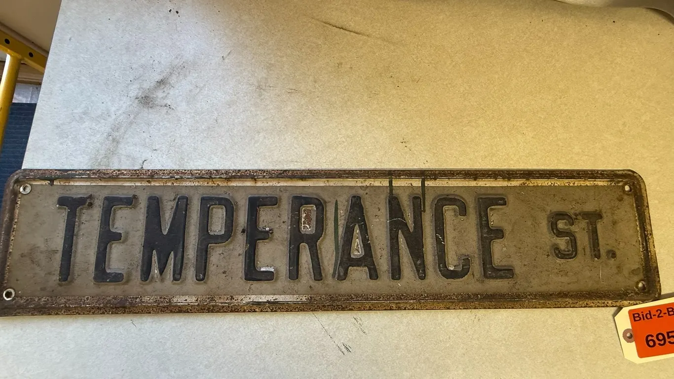 Vintage Temperance ST Sign