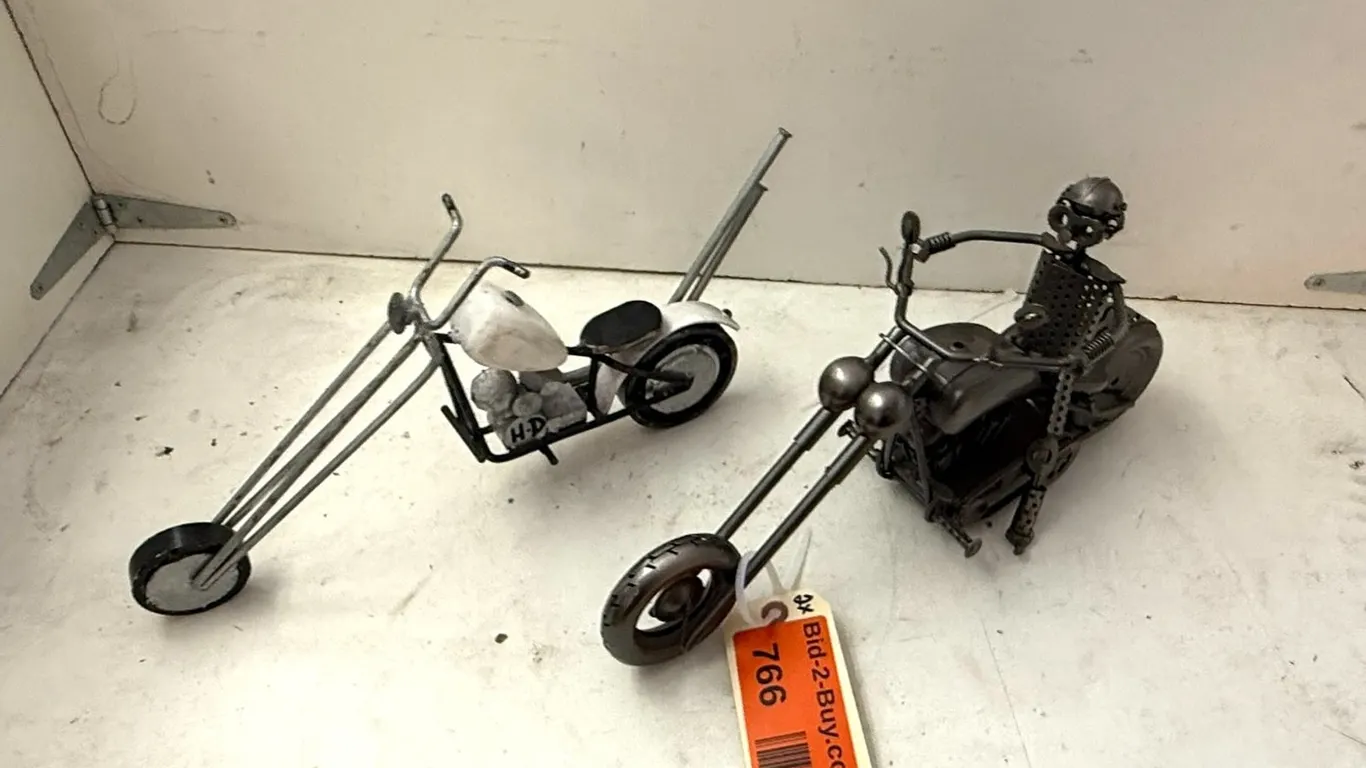 (2) Motorcycle Sculptures