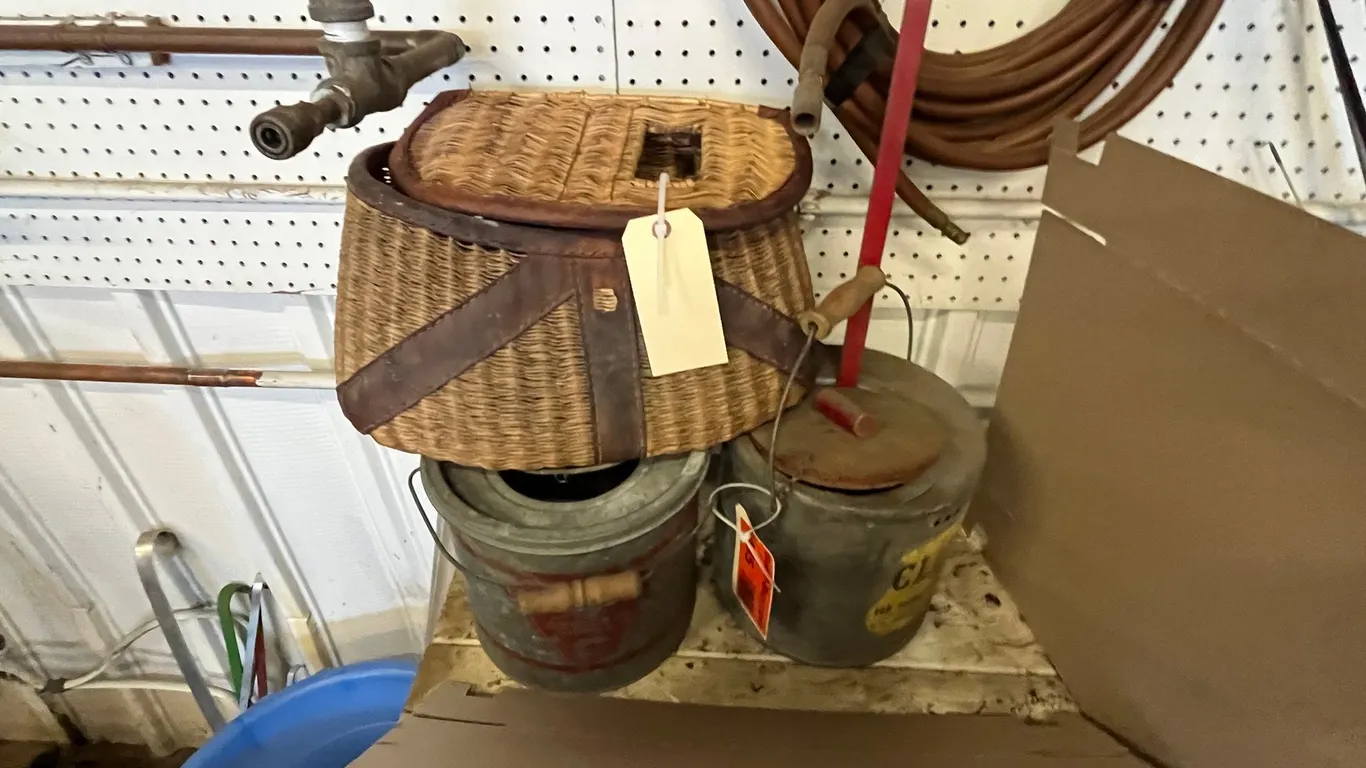 (2) Vintage Mino Buckets and Vintage Basket