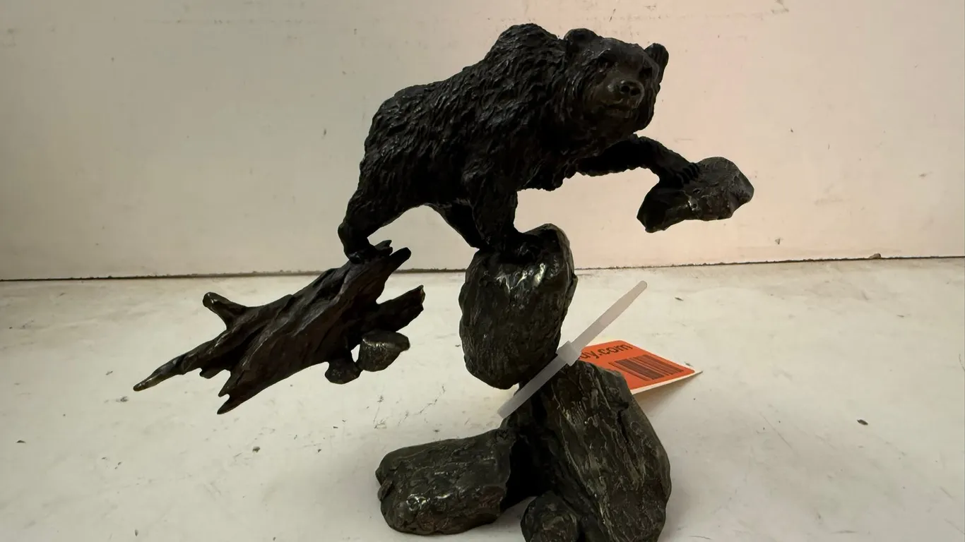" The Bear" Bronze Sculpture Replica By Mark Hopkins