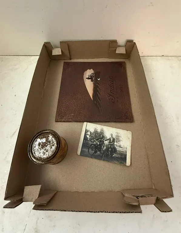 Indian Motorcycle Pamphlet, Waterproof Dressing, and Photo