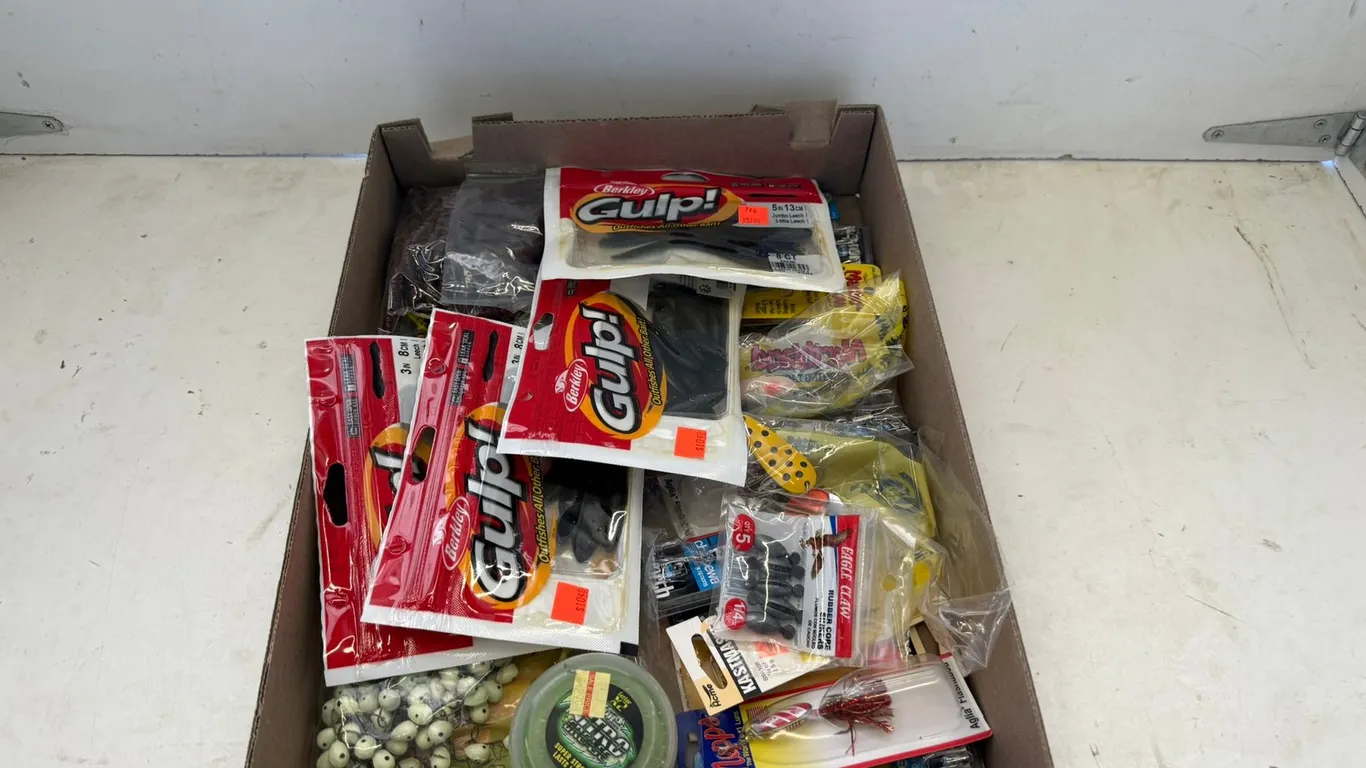 Assorted Fishing Hooks, Tackle, and Supplies