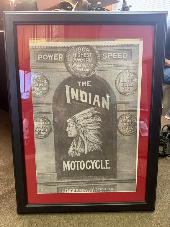 Indian Motorcycle Framed Poster