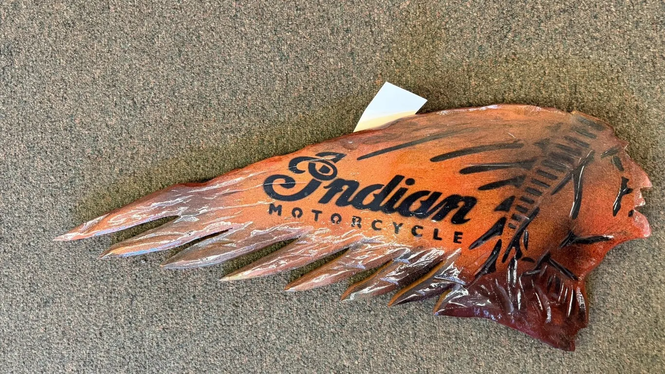 Red Indian Motorcycle Sign