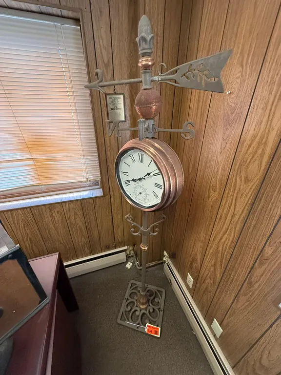 Decorative Cast Iorn and Copper Weathervane Floor Clock