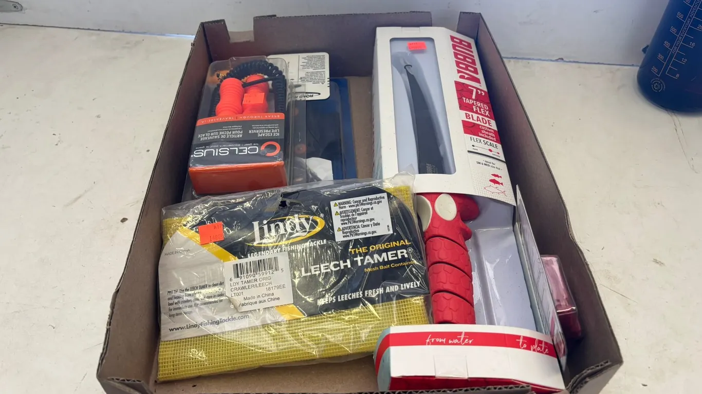 Fillet Knife and Assorted Fishing Supplies