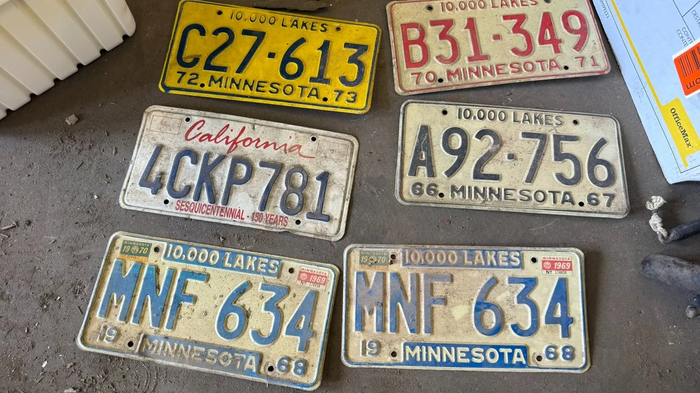 (6) License Plates 1966-1967