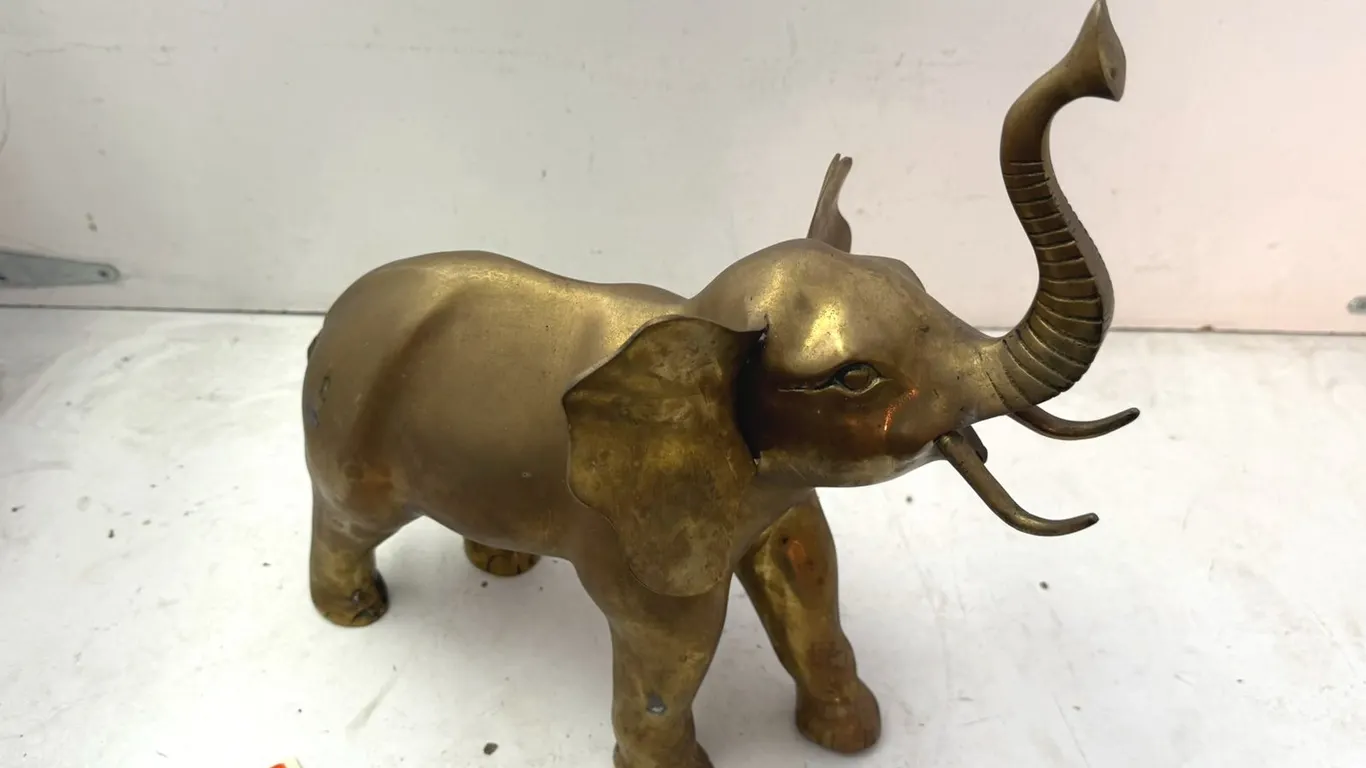 Large Brass Elephant Sculpture