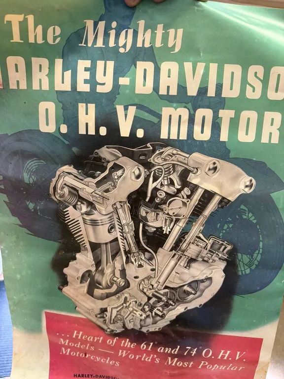Mighty Harley Davidson OHV Motor Poster