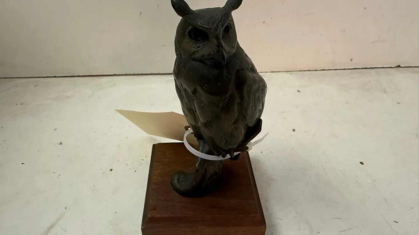"The Great Horned Owl" Bronze Sculpture Replica By Chester Comstock